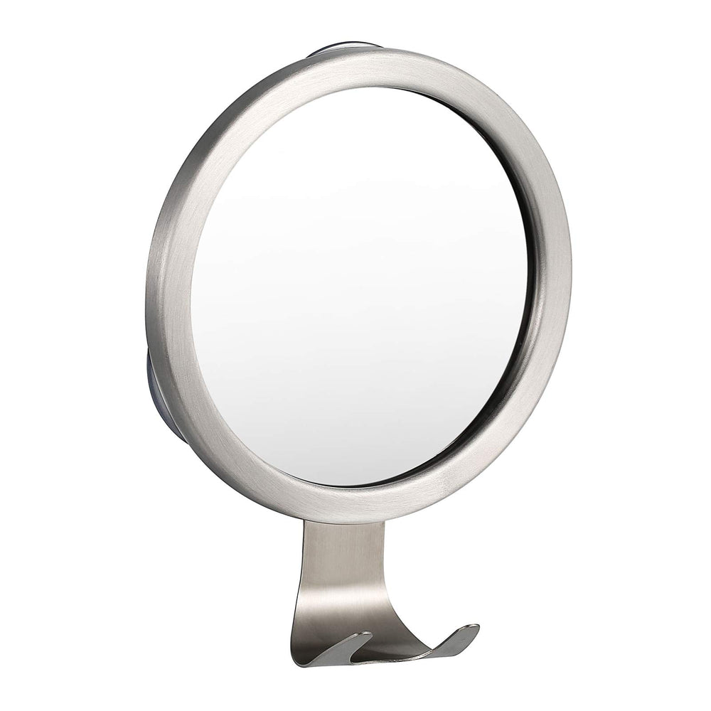 Ettori fogless shower mirror with three suction cups securely mounted