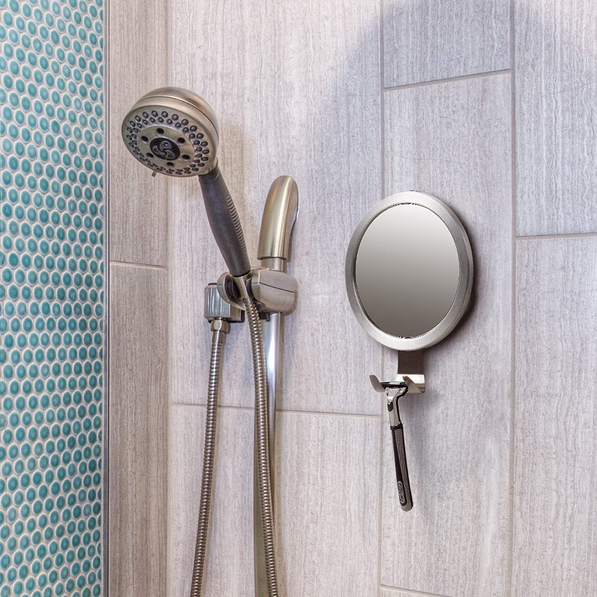 Ettori modern round fogless shower mirror, a stylish bathroom upgrade