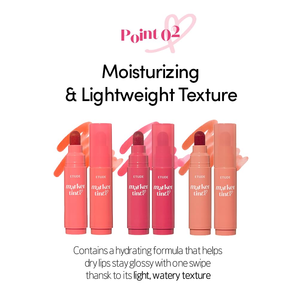 ETUDE Dear Darling Marker Tint 2 Sin transferencia para un color duradero.
