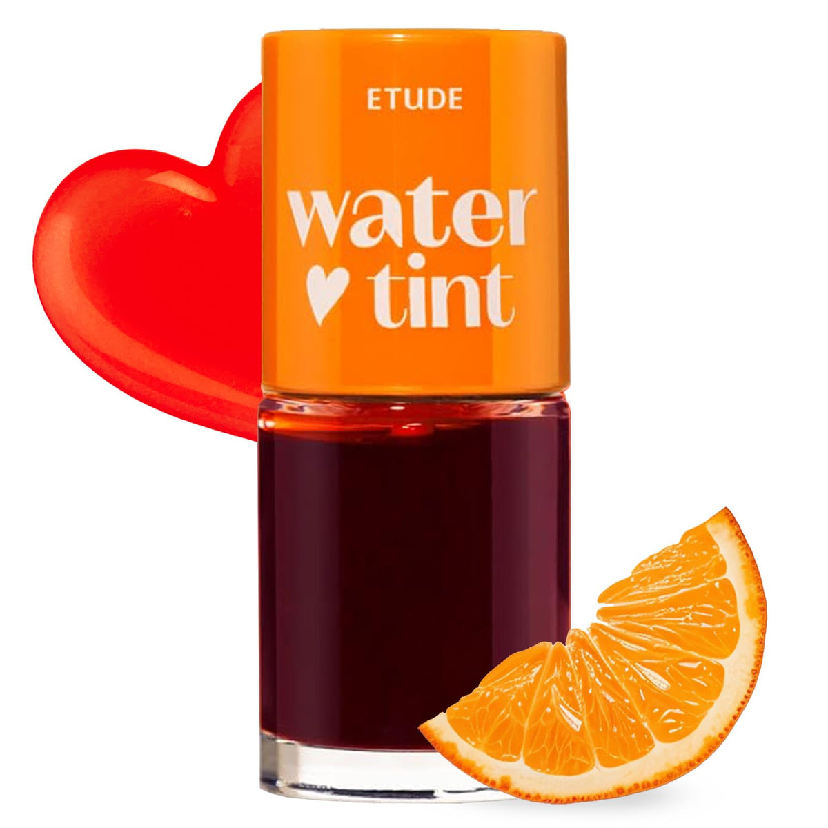 ETUDE Dear Darling Water Tint Orange Ade bottle demonstrates long-lasting lip color.
