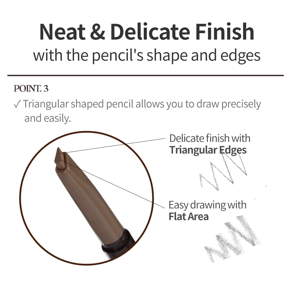 ETUDE Drawing Eye Brow cepillo integrado permite aplicación suave y controlada