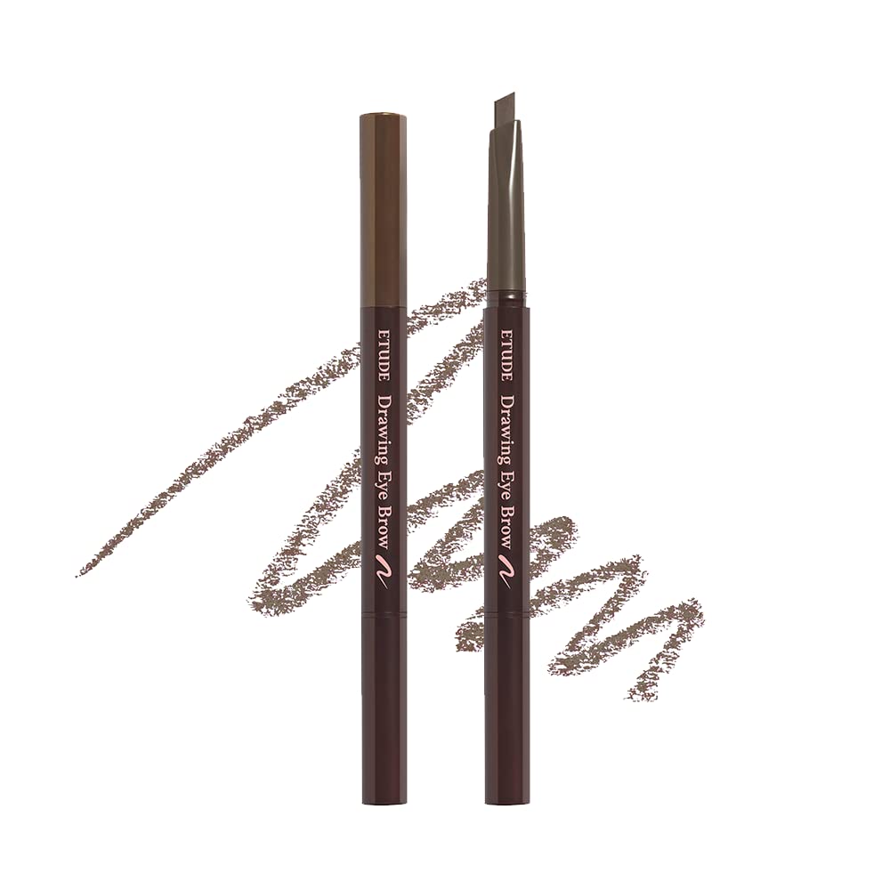 ETUDE Drawing Eye Brow pencil with triangle shape for precise lines and natural look.