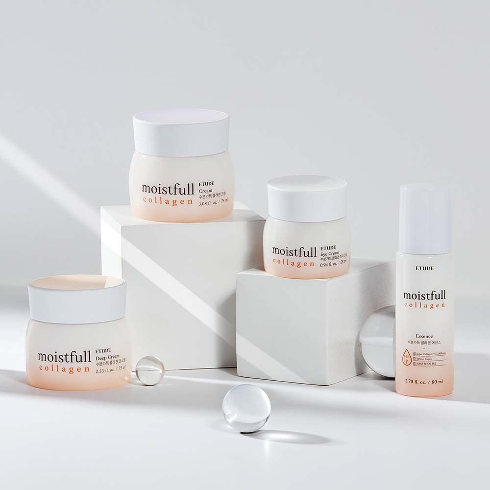 Packaging highlights collagen water and oils in ETUDE Moistfull Cream.