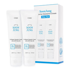 ETUDE SoonJung 2x Intensive Cream Duo Pack on display for barrier hydration.