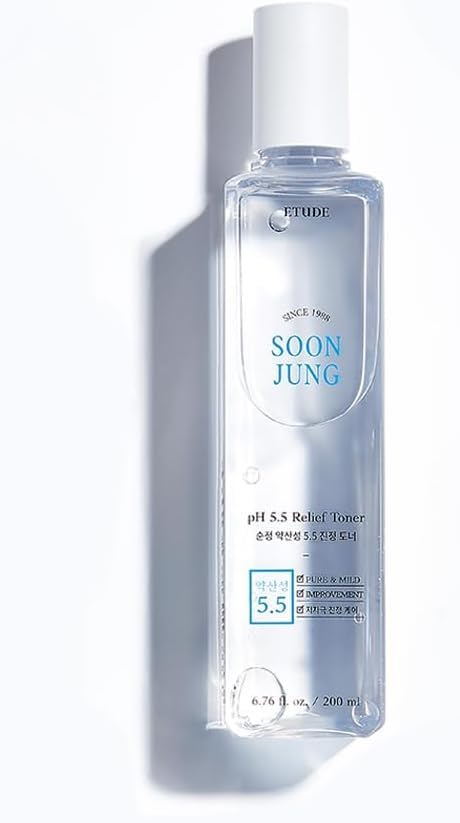 Tónico ETUDE SoonJung Toner, aplicación con discos para rutina rápida