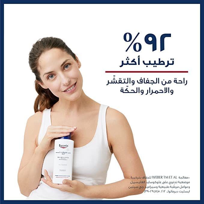 Eucerin 250 ml bottle on shelf for everyday use
