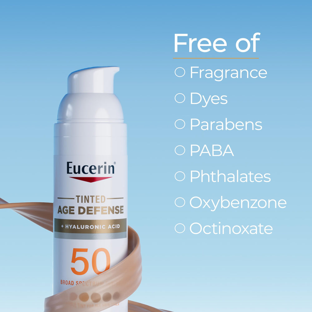 Eucerin acabado invisible de secado ligero para piel suave.