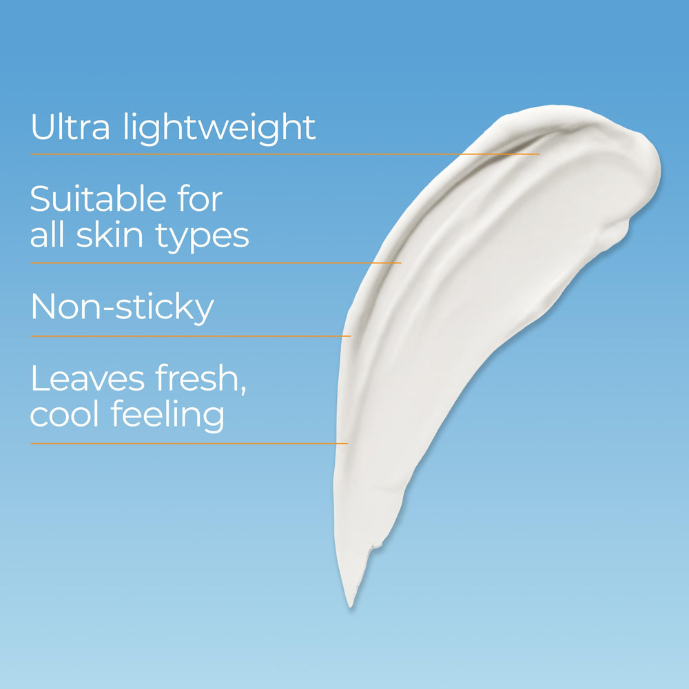 Eucerin After Sun Lotion being applied on forearm for cooling and hydration