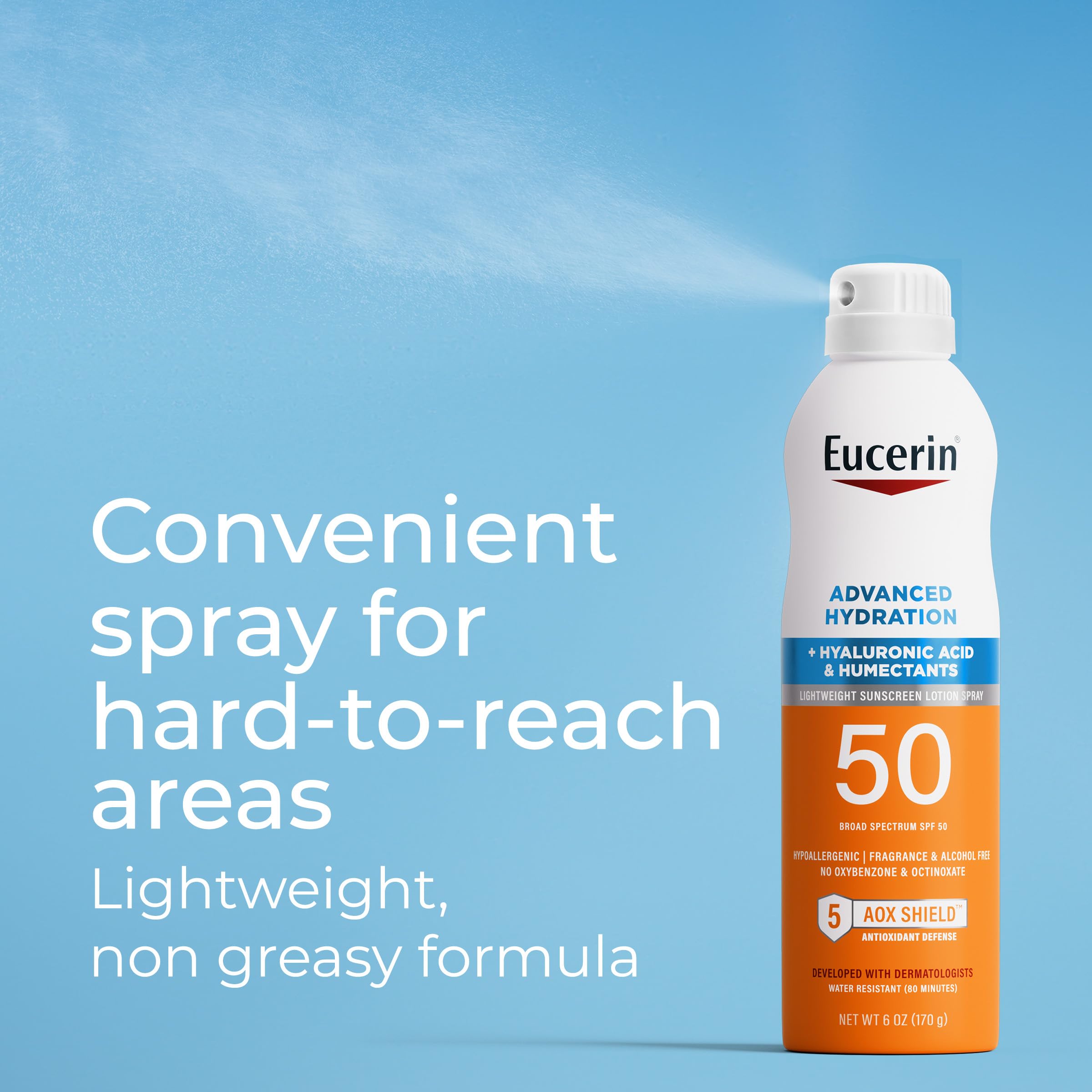 Eucerin AOX Shield con cinco antioxidantes para protección diaria.