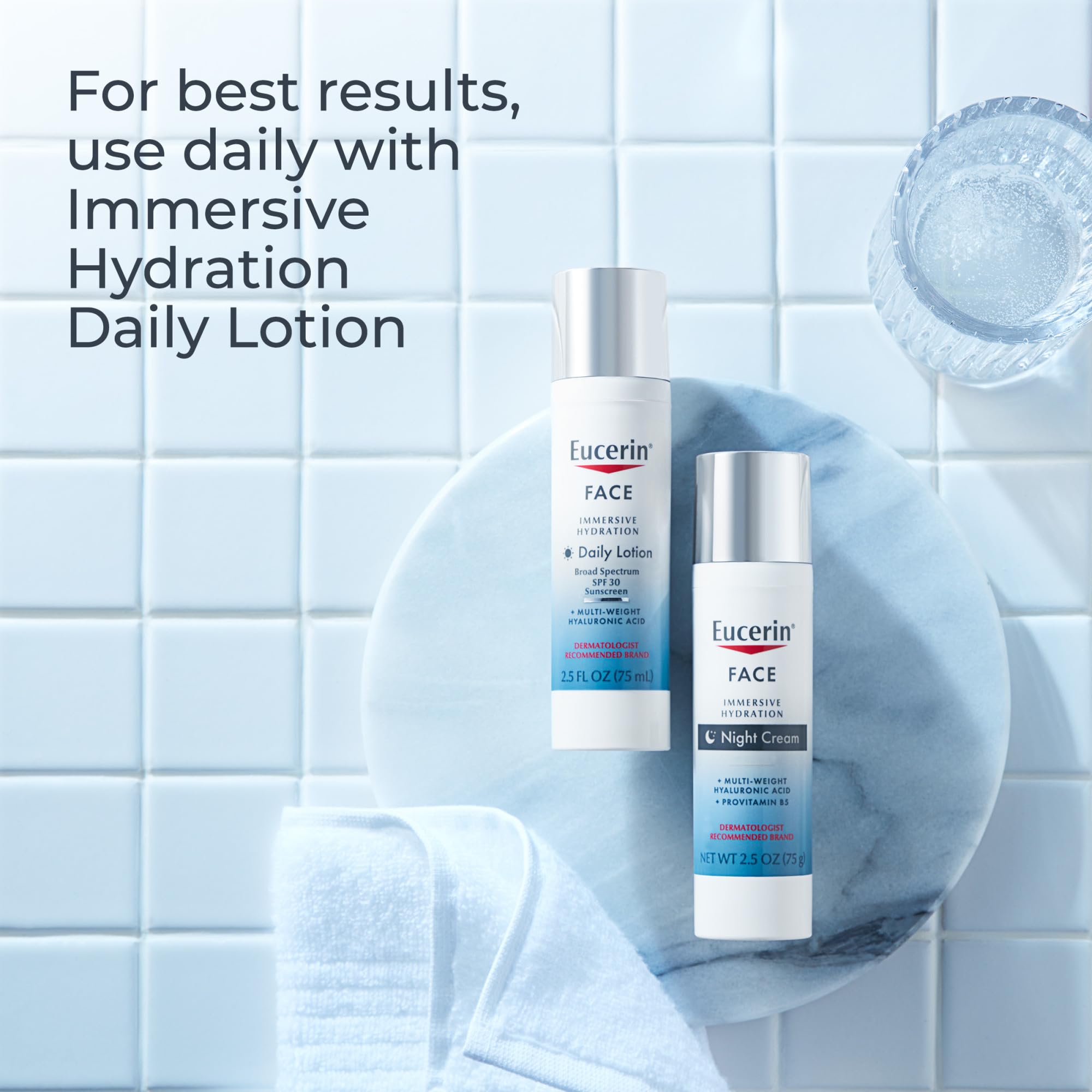 Piel sensible con crema nocturna Eucerin sin perfume