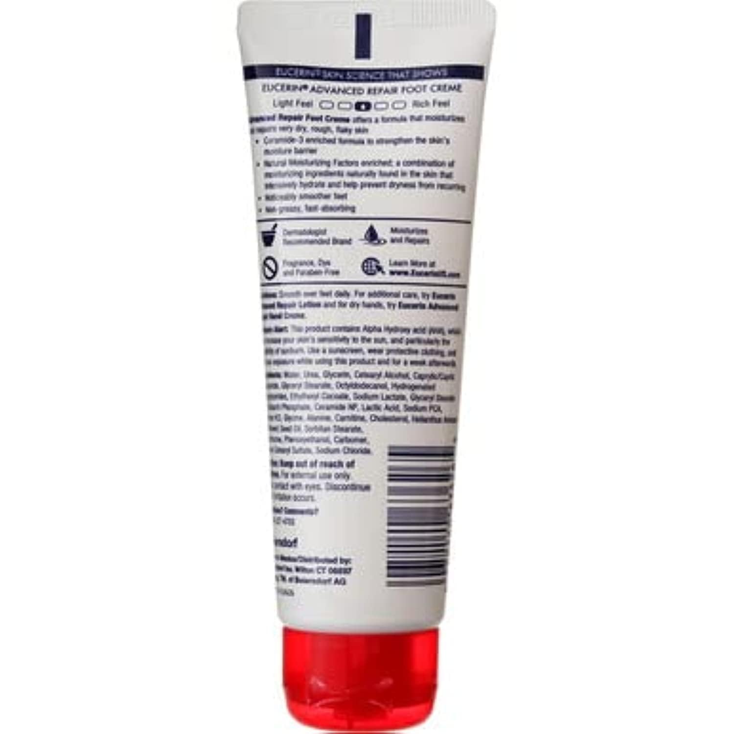 Crema de pies Eucerin, ayuda a areas secas y agrietadas.