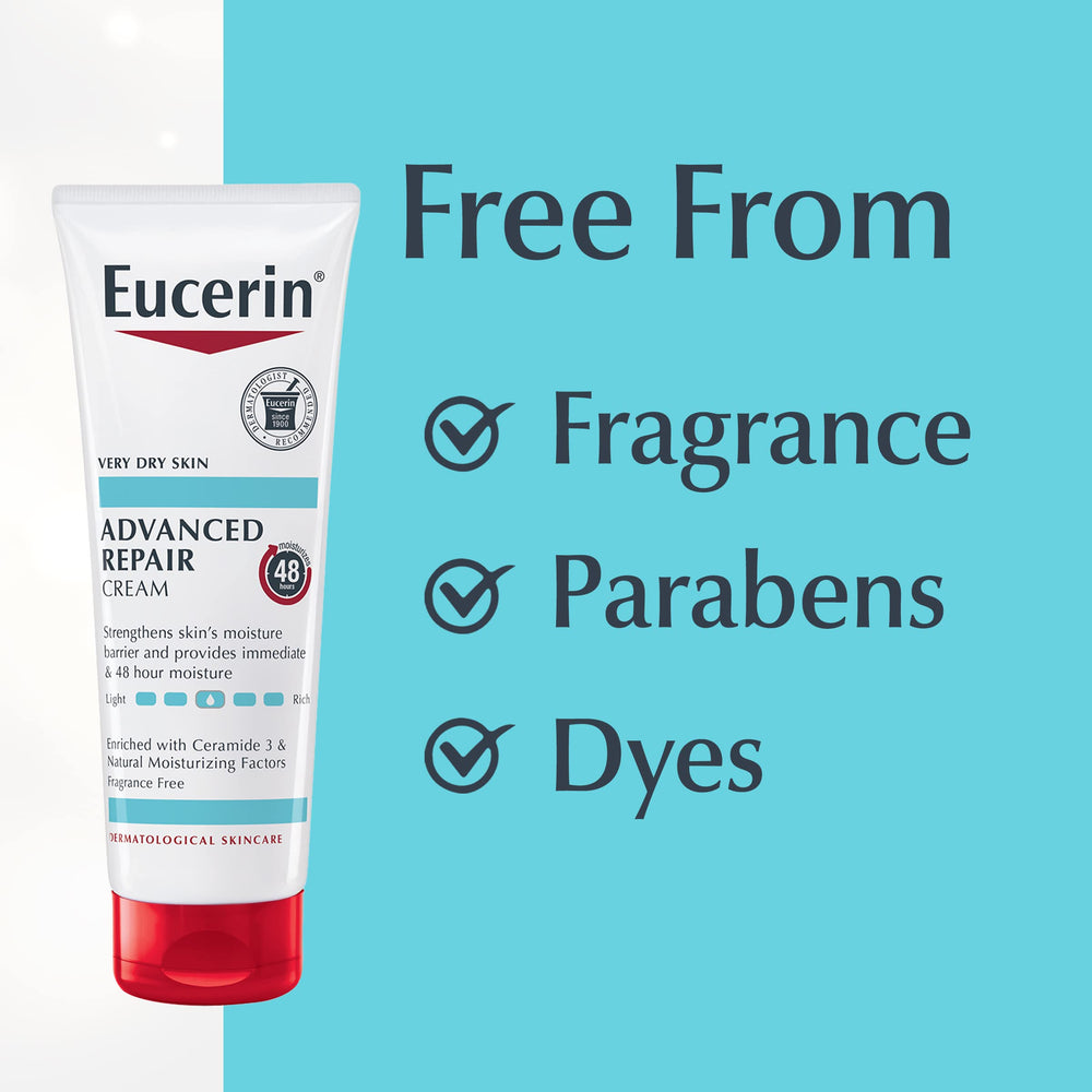 Cuidado suave de Eucerin para piel sensible y seca.