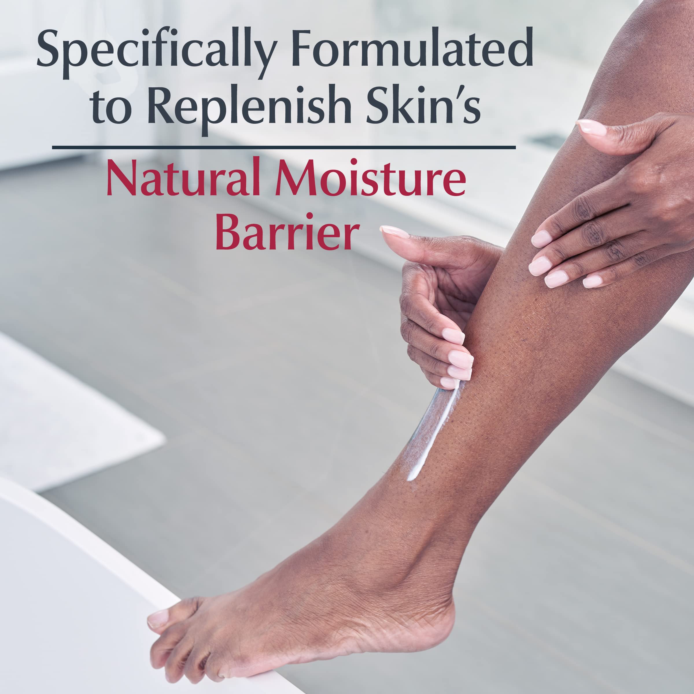Label highlights fragrance-free and dye-free formula for sensitive skin care.