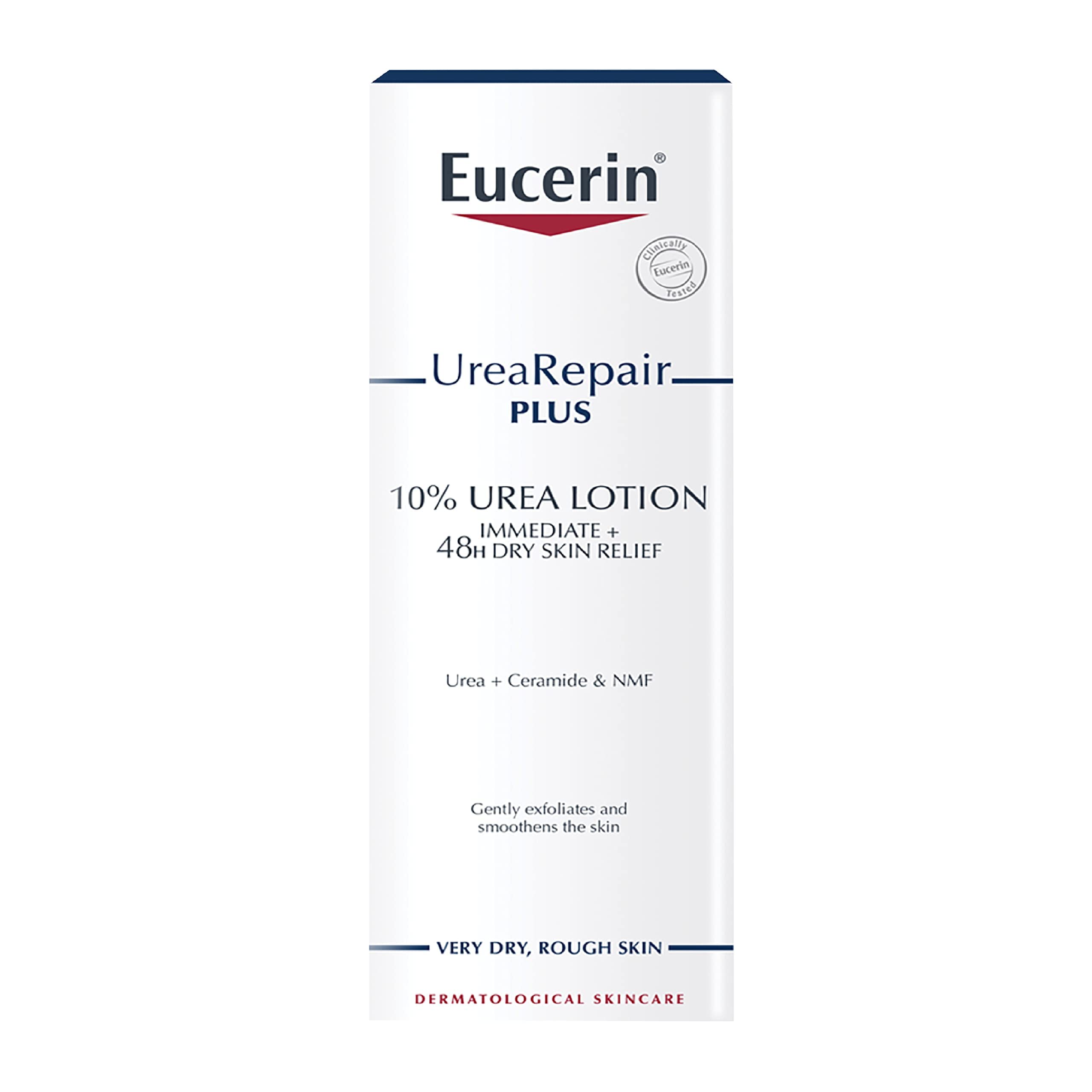 Eucerin pump close-up showing easy, controlled application