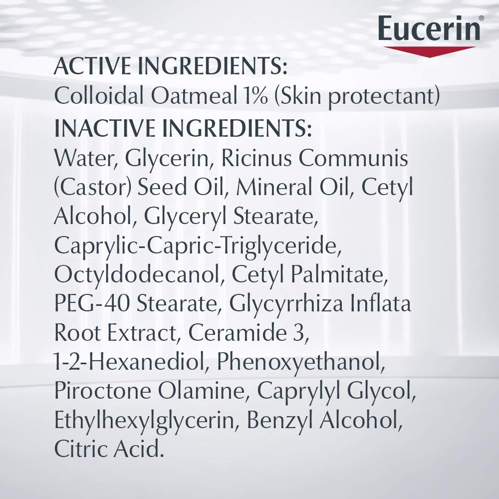 Cream texture showing light, non-greasy finish of Eucerin Eczema Relief Cream.