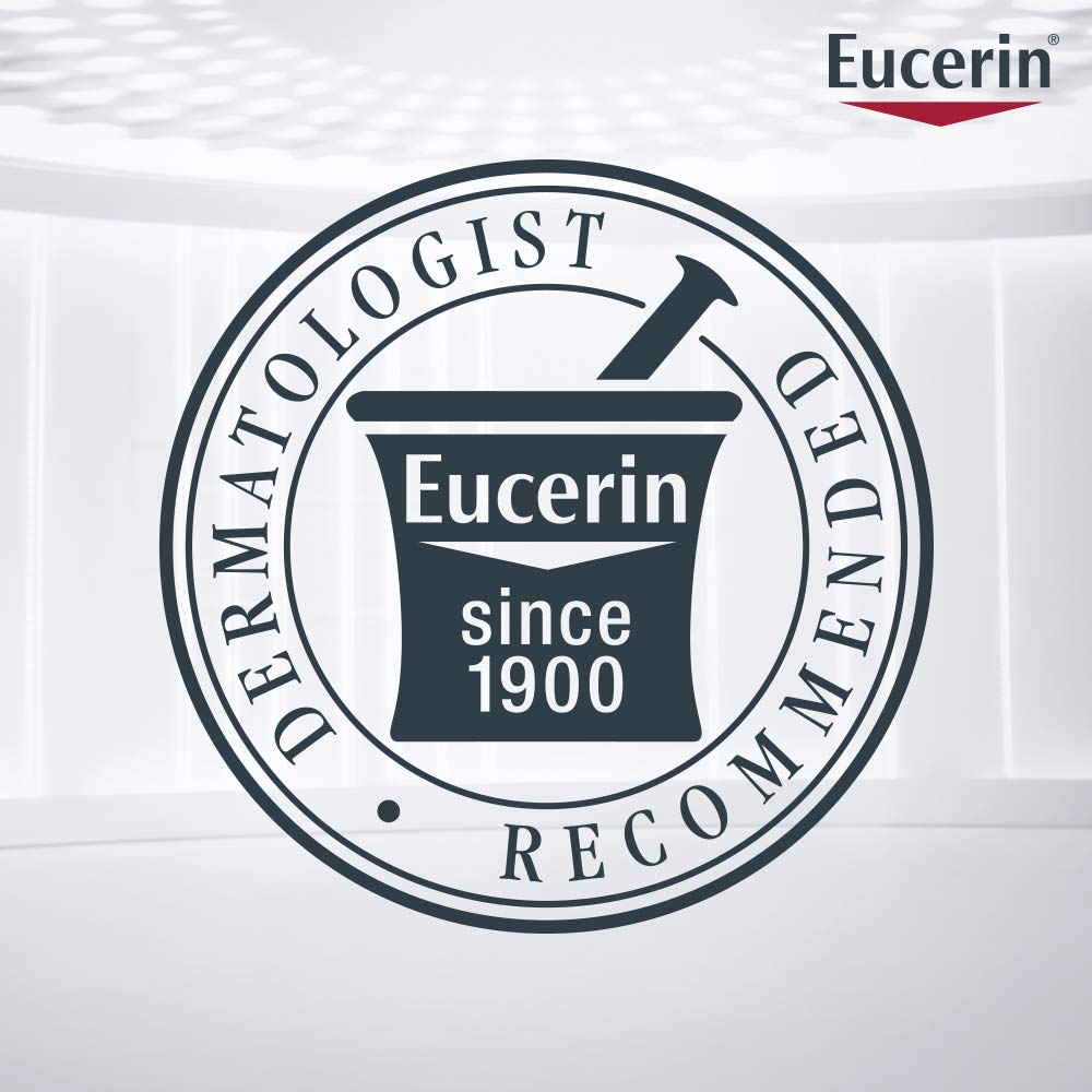 Packaging label for Eucerin Eczema Relief Cream emphasizing steroid-free and fragrance-free formula.