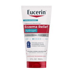 Eucerin hidrogel para eccema, aplicación suave en piel seca