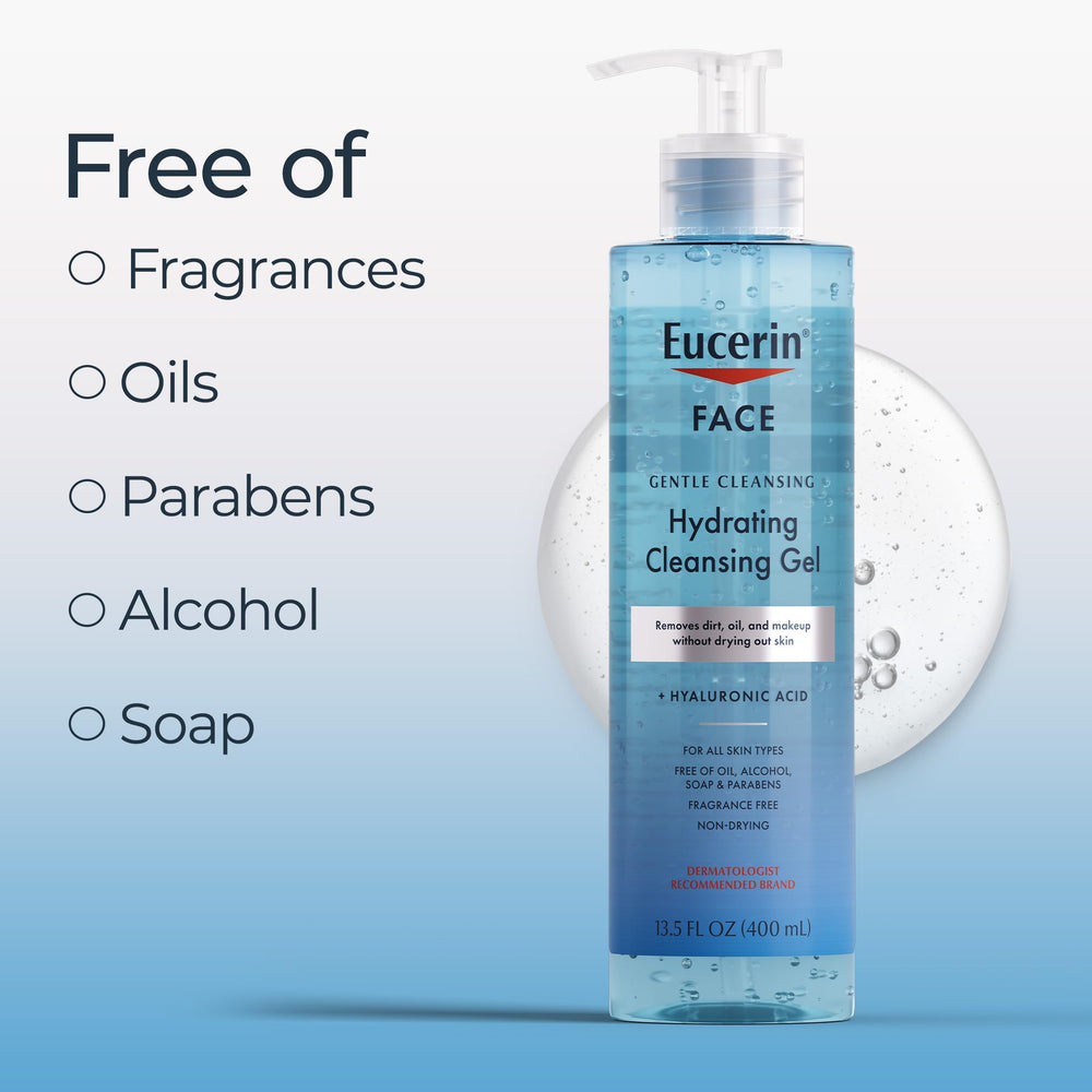 Desmaquillante suave de Eucerin limpiando maquillaje ligero.