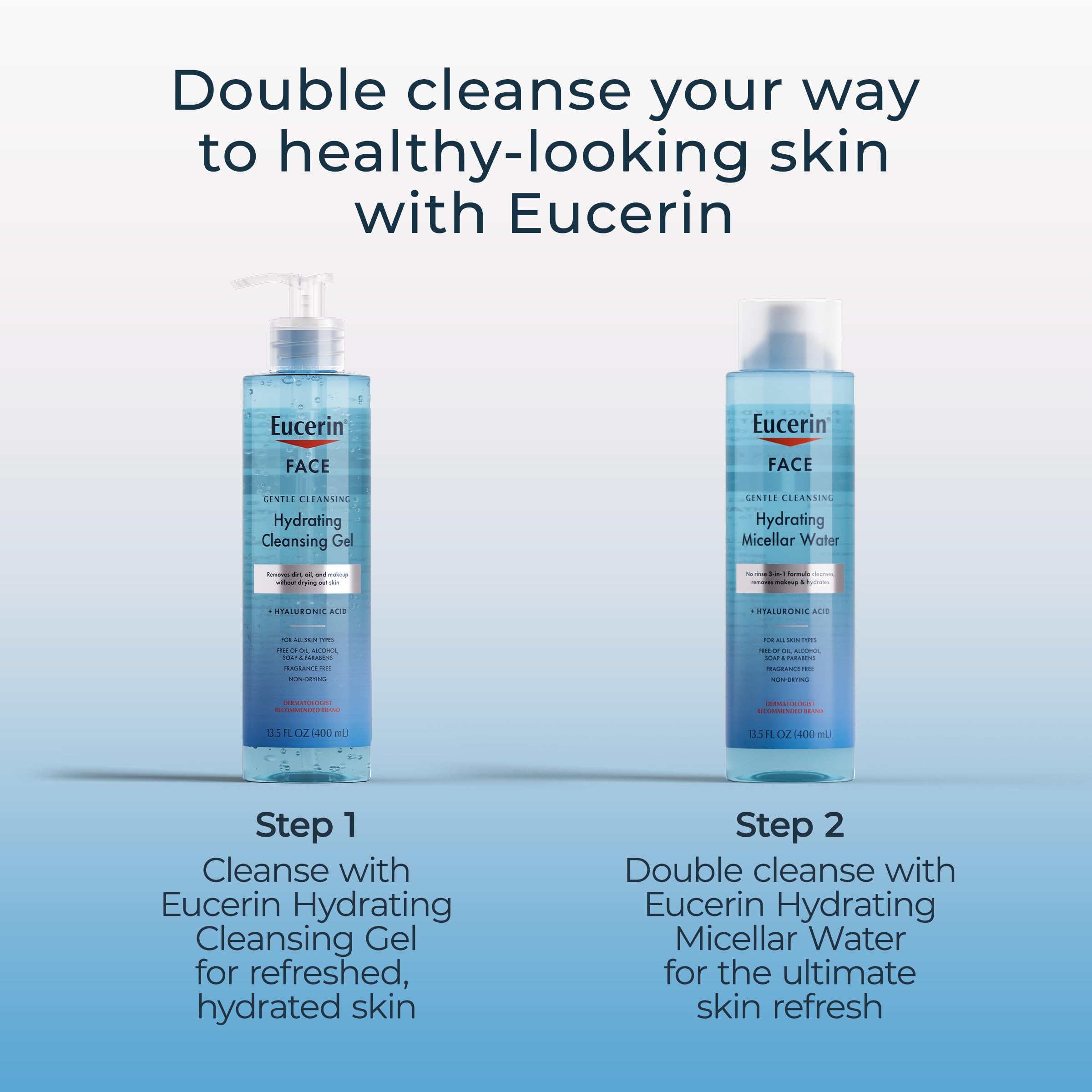 Ingredientes con ácido hialurónico en Eucerin para hidratación.