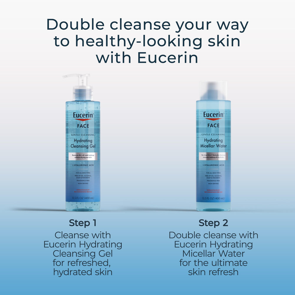 Ingredientes con ácido hialurónico en Eucerin para hidratación.
