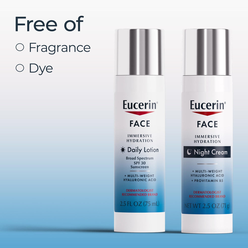Packaging highlights Antioxidant Complex in Eucerin Immersive Hydration formulas.