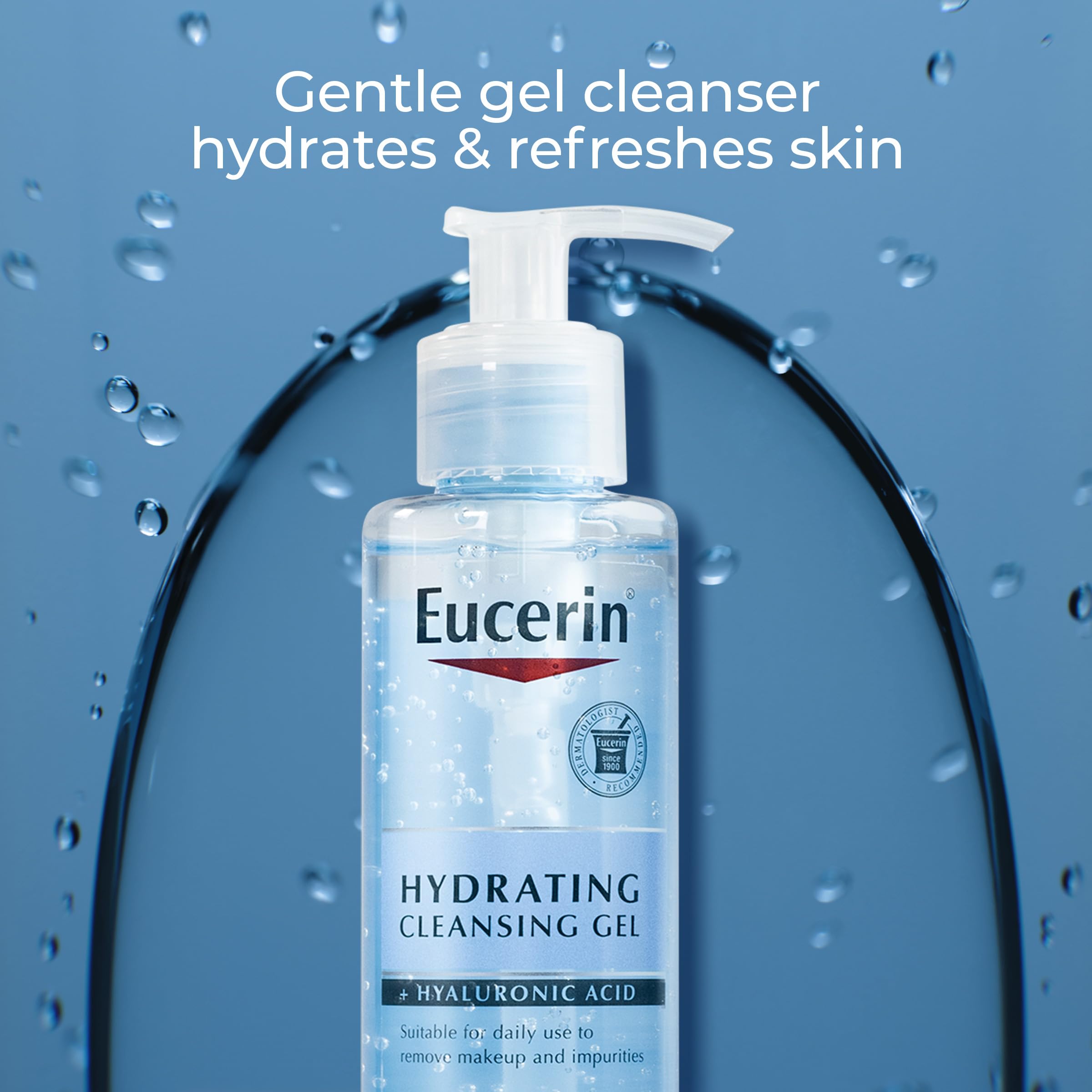 Textura suave del gel hidratante de Eucerin, sensorial y refrescante.