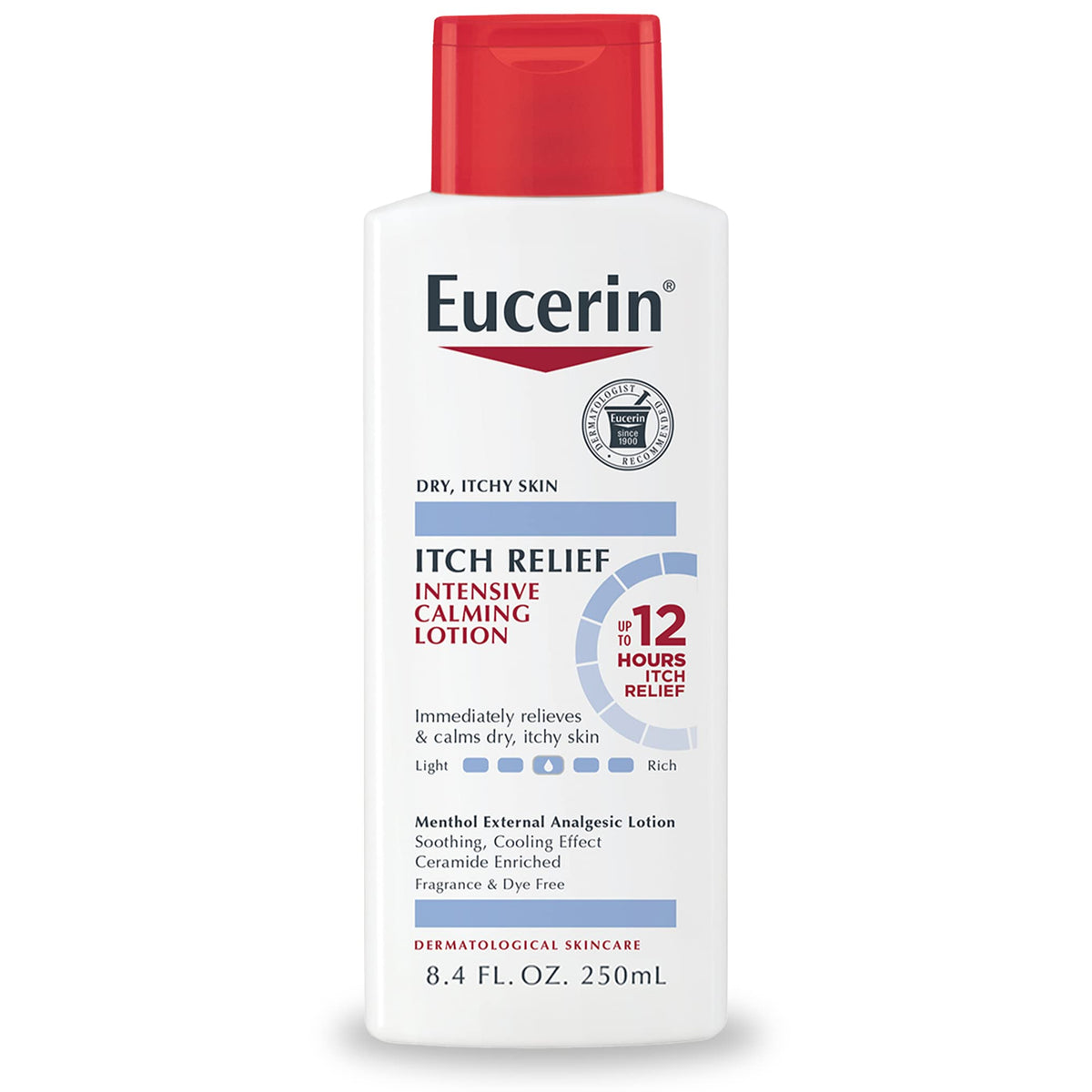 Loción Eucerin en bote: alivio del picor en piel seca