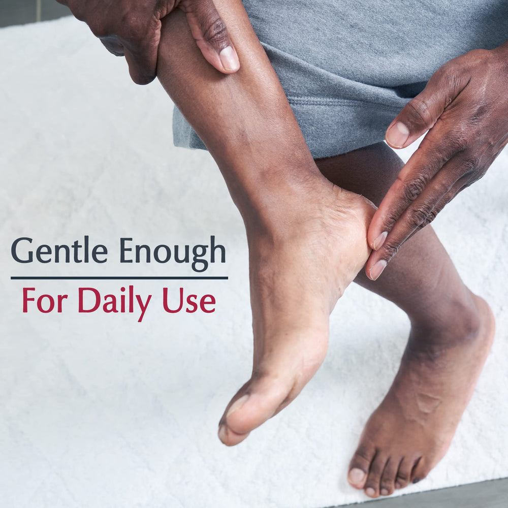 Eucerin Original Healing Cream used for foot care to soften rough areas.