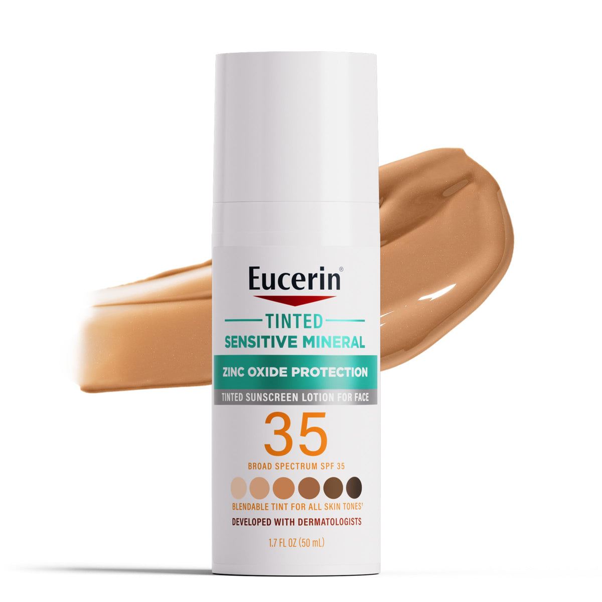 Eucerin protector solar mineral tintado para rostro botella con dispensador