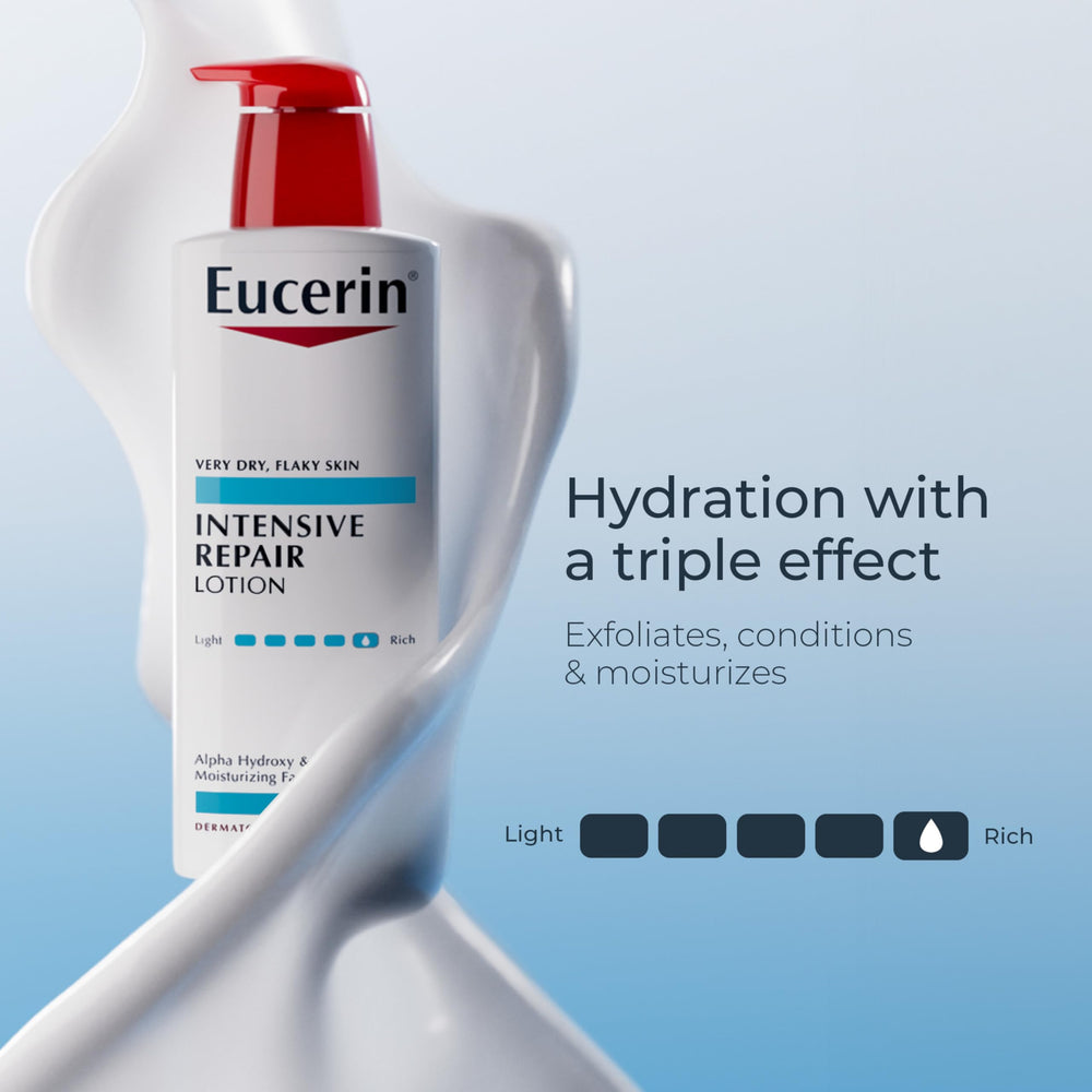 Fórmula 3D de Eucerin exfolia, hidrata y acondiciona la piel seca