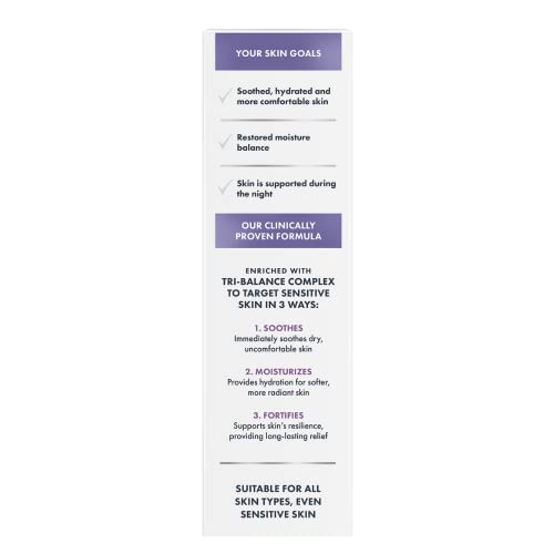 Aplicación nocturna de Eucerin Skin Balance para piel sensible luminosa al despertar