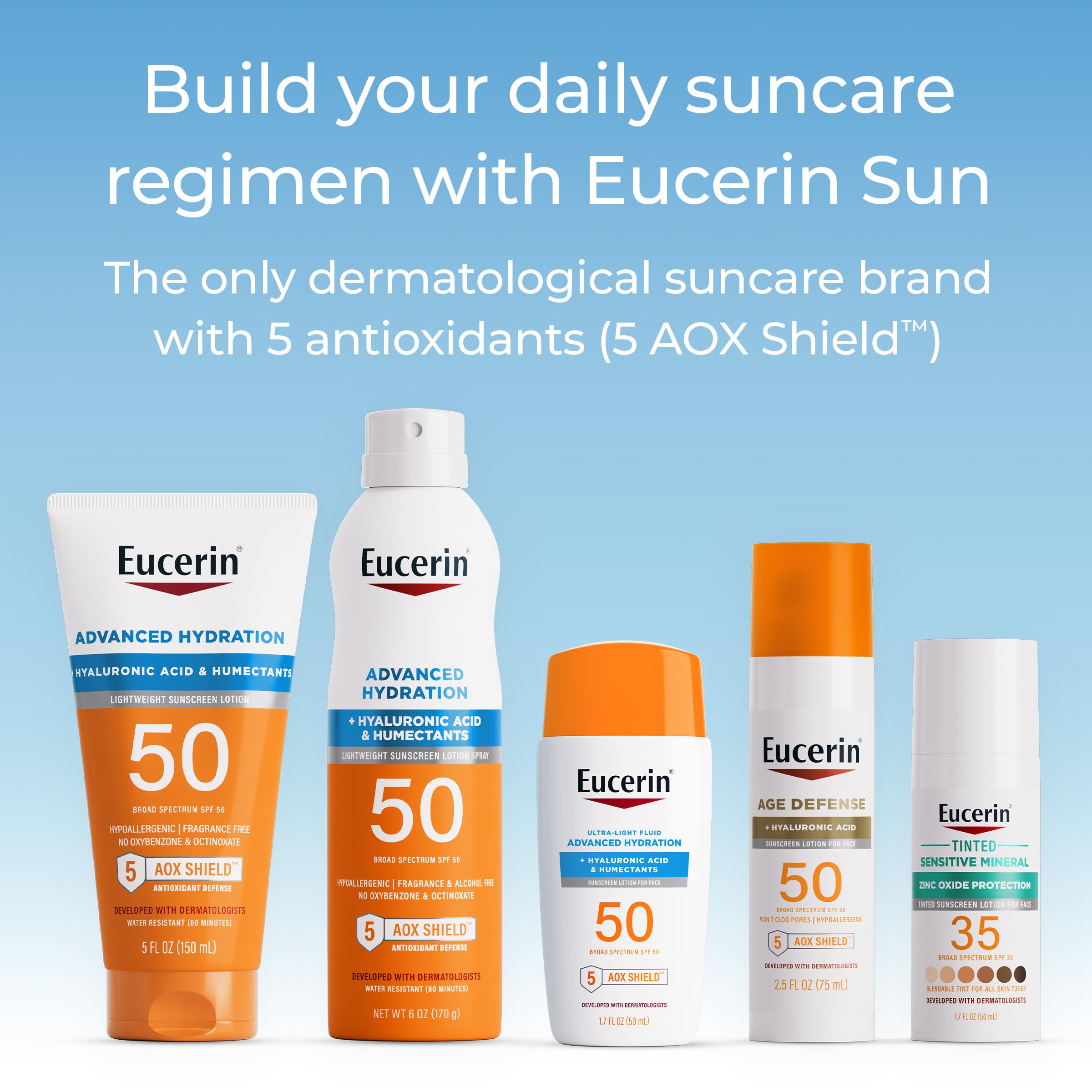 Eucerin spray corporal para cobertura rápida y uniforme.