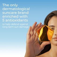 Eucerin Sun Advanced Hydration SPF 50 applied under makeup with invisible finish