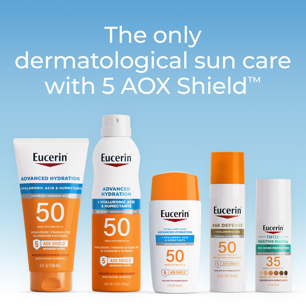 Fragrance-free Eucerin Sun Advanced Hydration SPF 50 formula