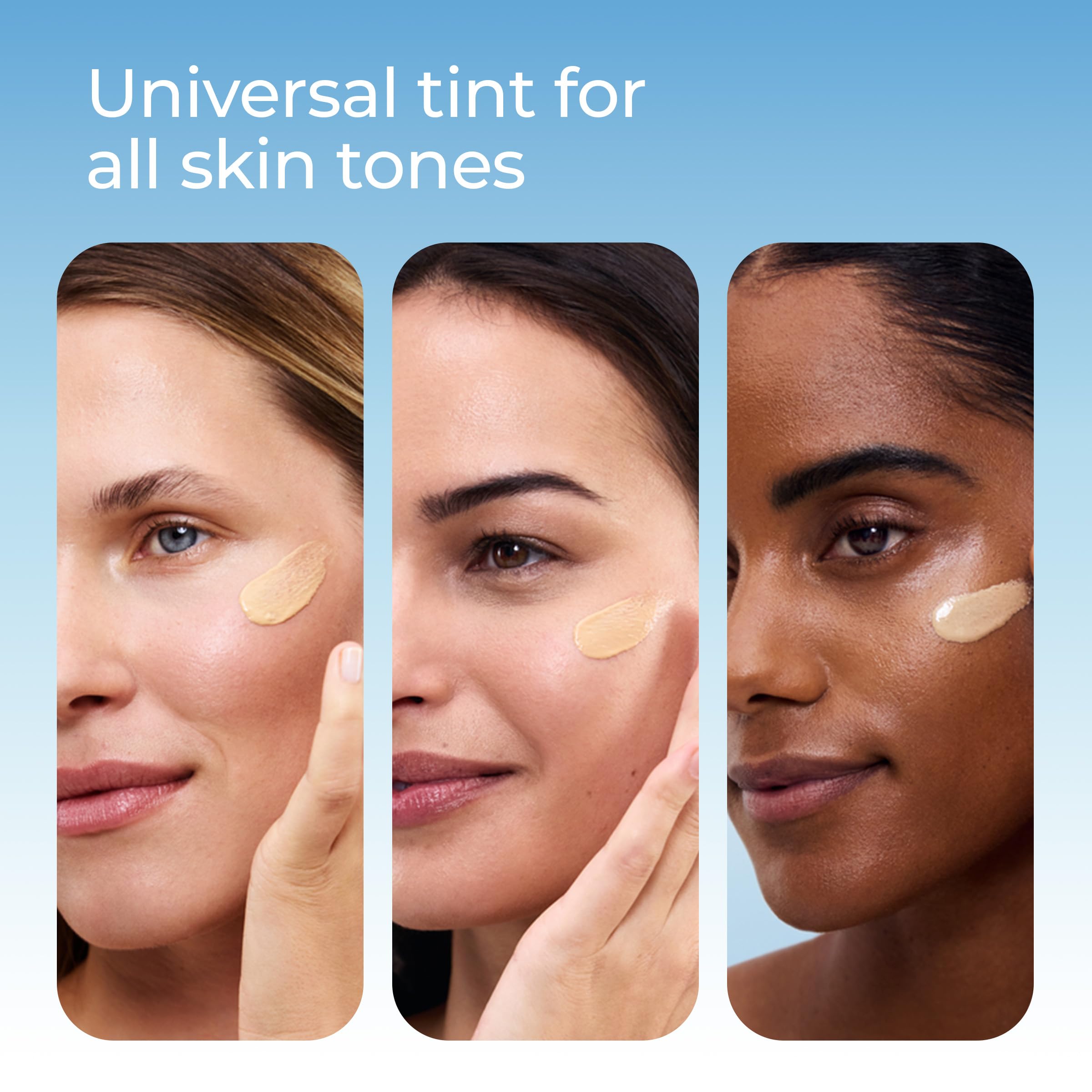 Eucerin tono universal se mezcla con la piel para acabado natural.