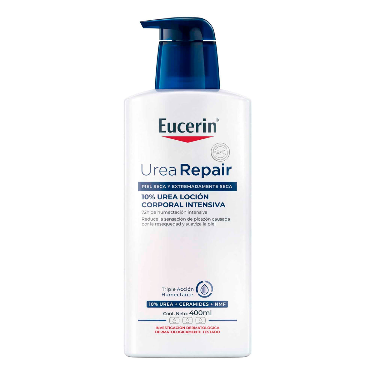 Eucerin Urea Repair Plus Intensive Lotion bottle showing rich hydration for dry skin