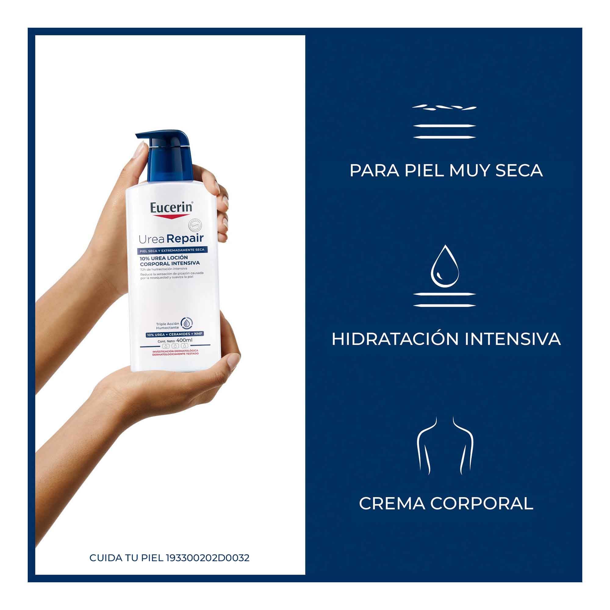 Eucerin logo on bottle conveys dermatologist-inspired care