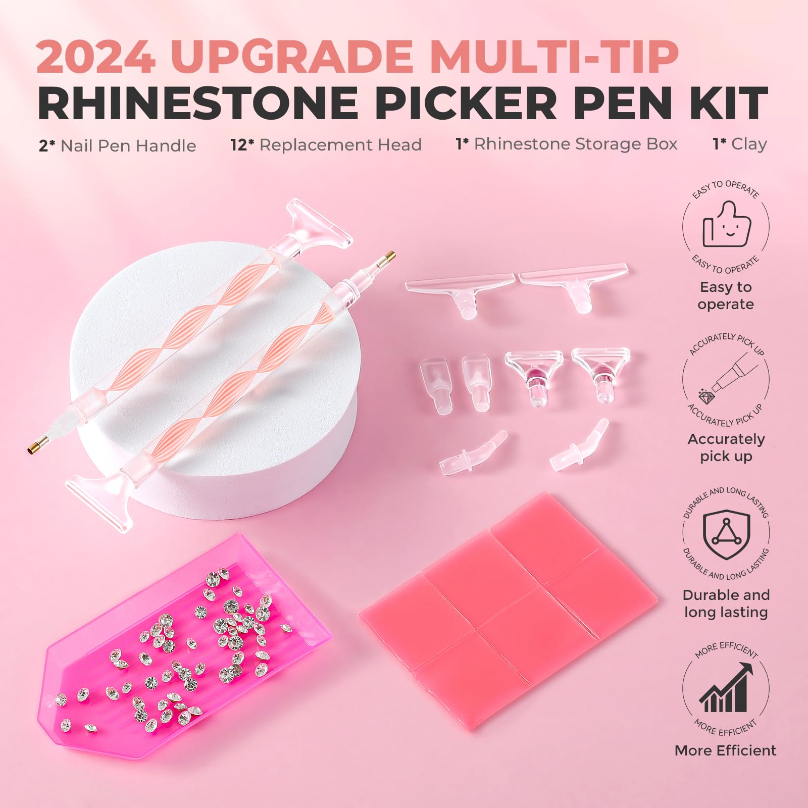 Six sizes of replacement tips for delicate to bold embellishments