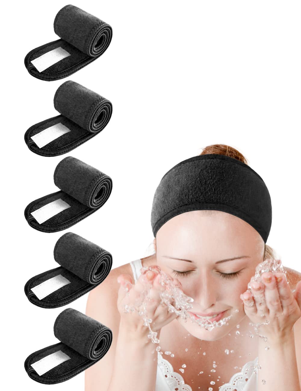 EUICAE Spa Headband closeup shows soft, absorbent fabric for makeup removal