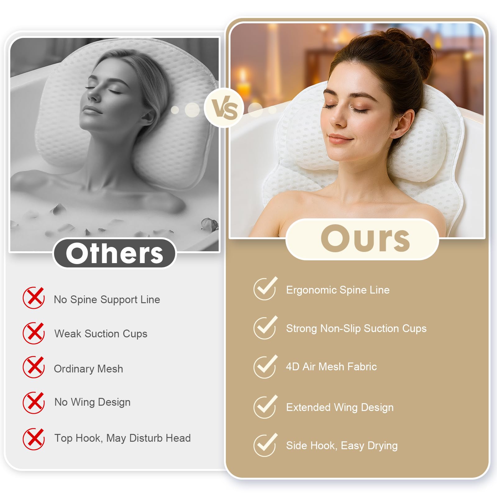 EULAXLAB bath pillow for an at-home relaxing spa moment