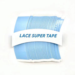 Eumos blue C-shaped wig tape closeup for secure lace-front attachment