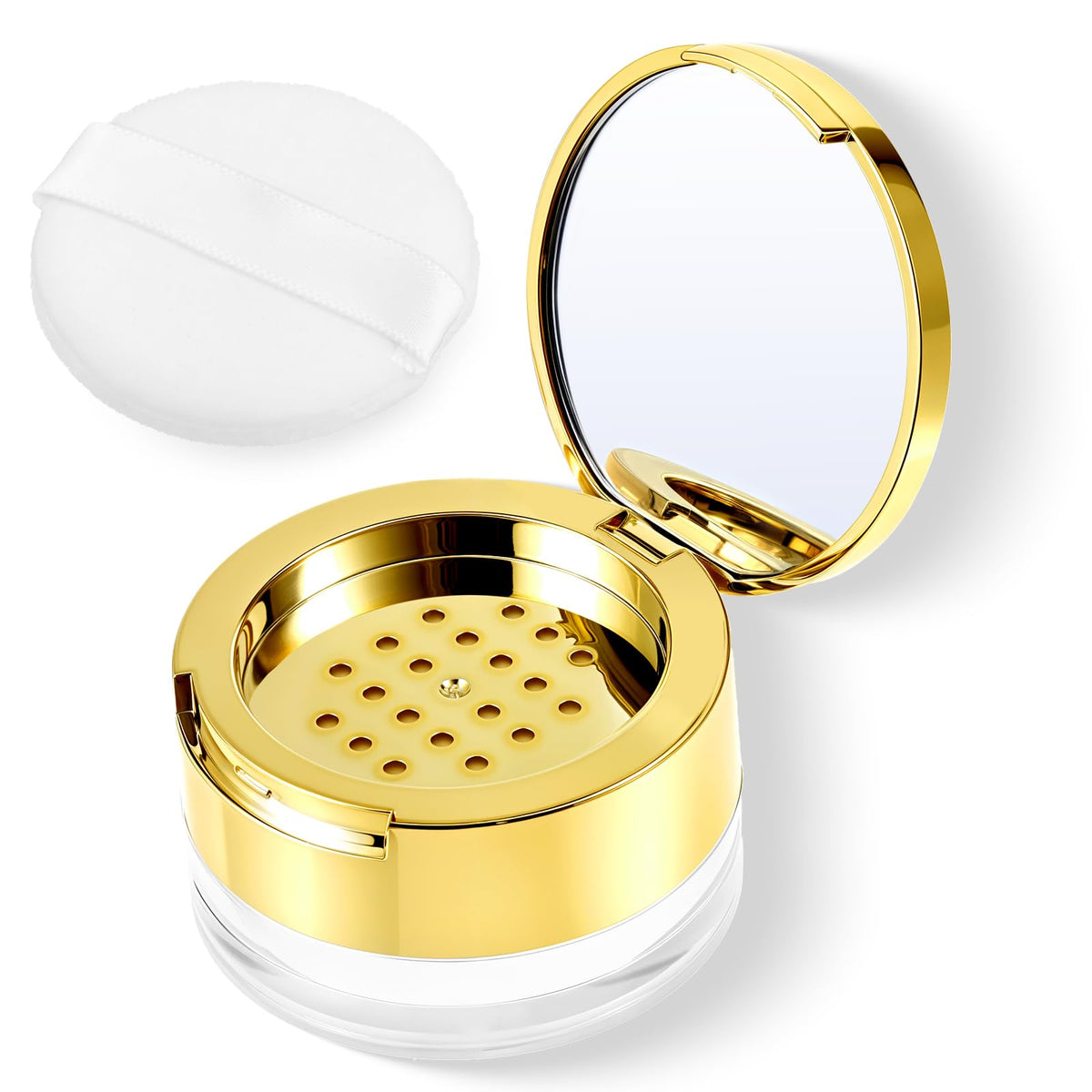EupHHonycs mini powder compact with puff and mirror for on-the-go touch-ups