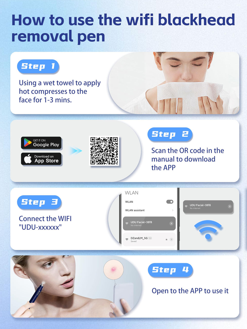 Blue EURART kit works with iPhone and Android.