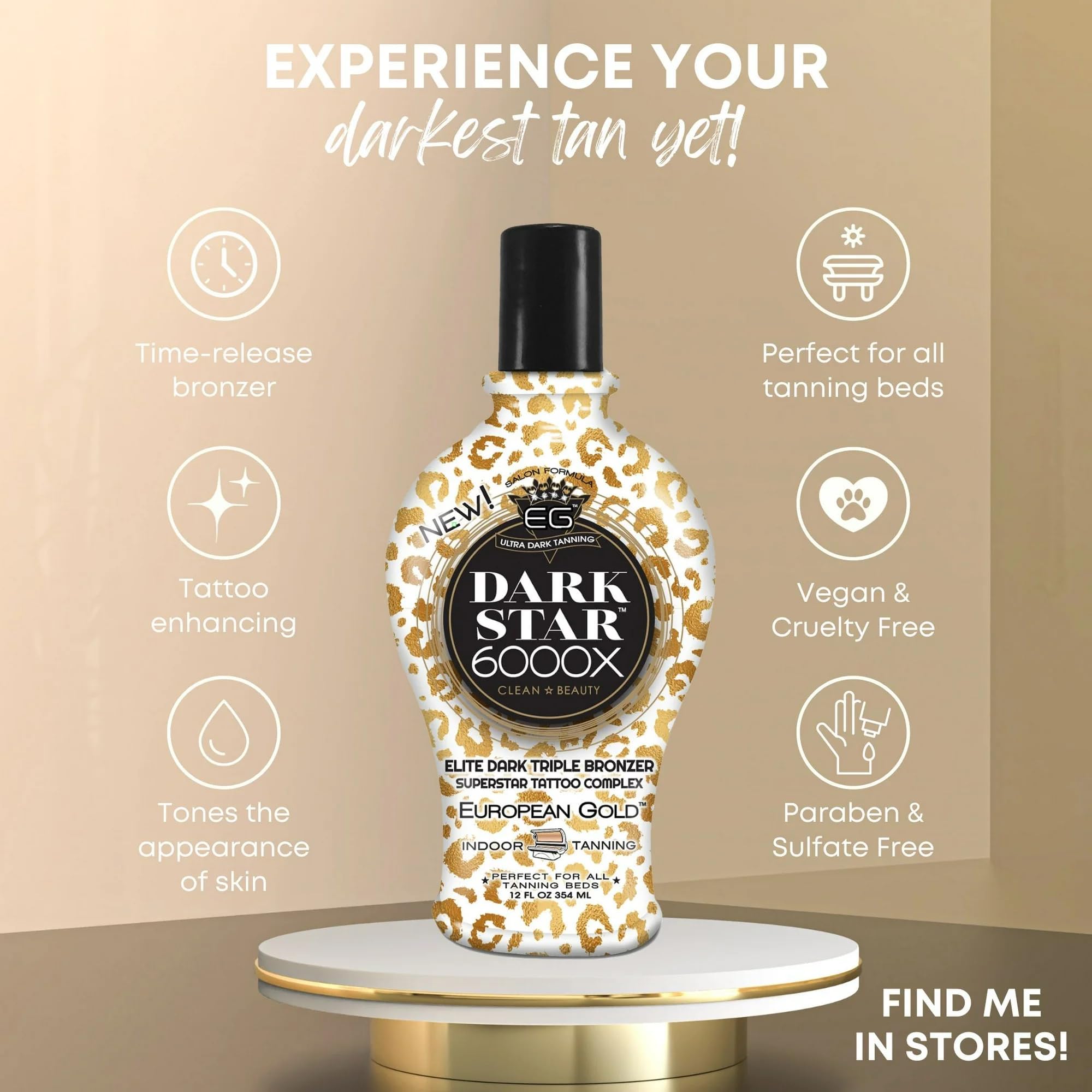 European Gold Dark Star 6000X: nutricion de piel con extractos de coco, sandía, frambuesa y aguacate