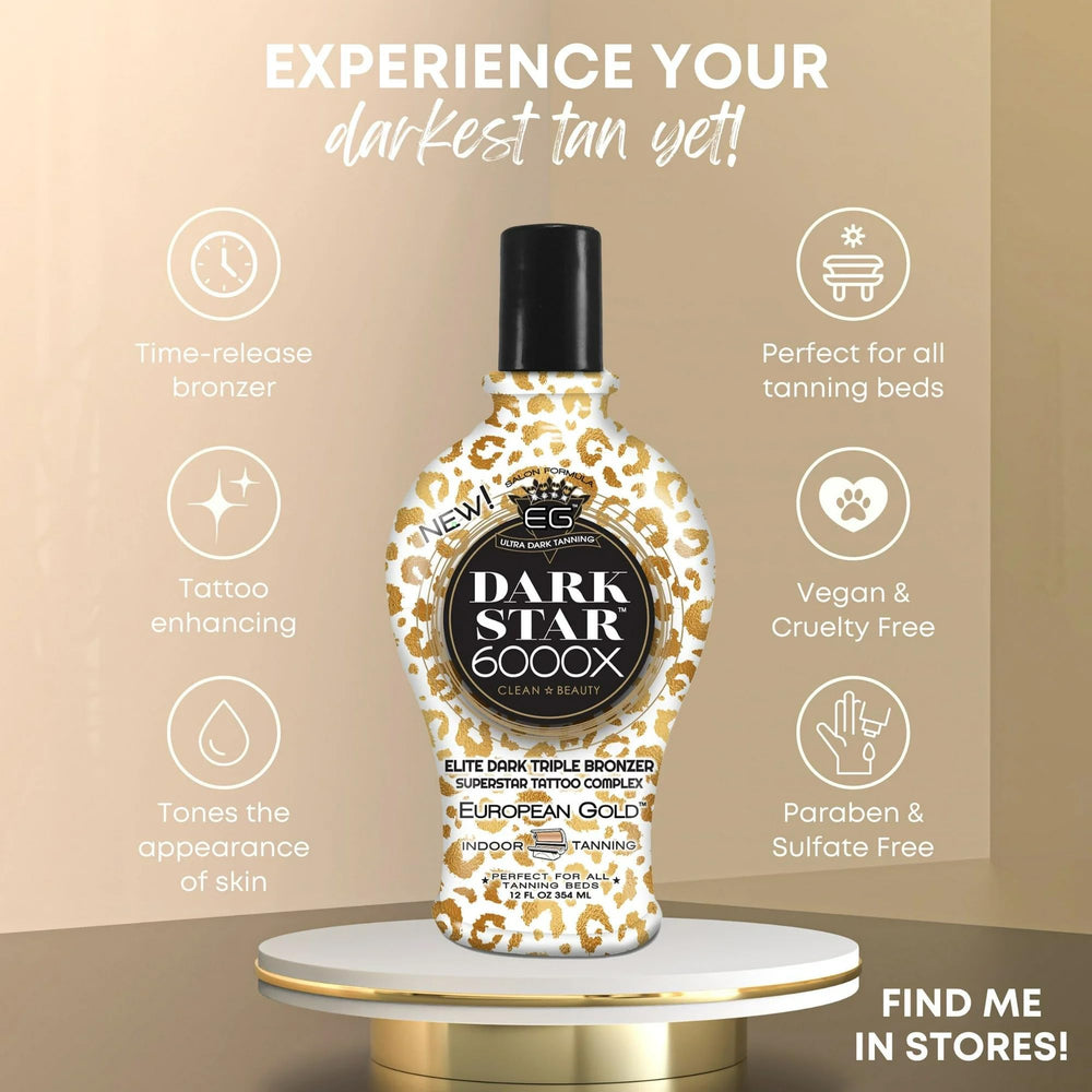 European Gold Dark Star 6000X: nutricion de piel con extractos de coco, sandía, frambuesa y aguacate