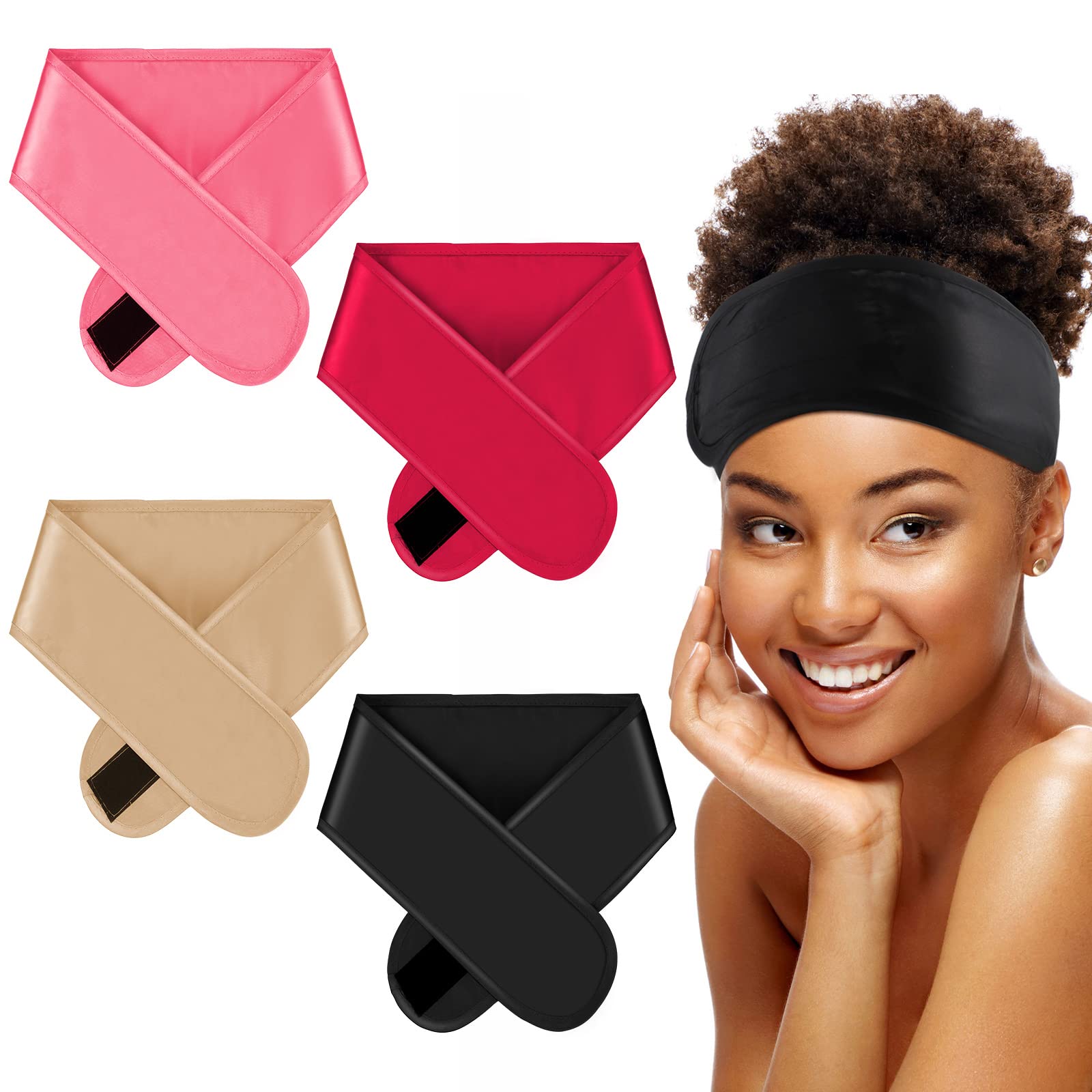 Eurzom pañuelo satinado para cabello negro, ideal para dormir sin marcar el rostro.