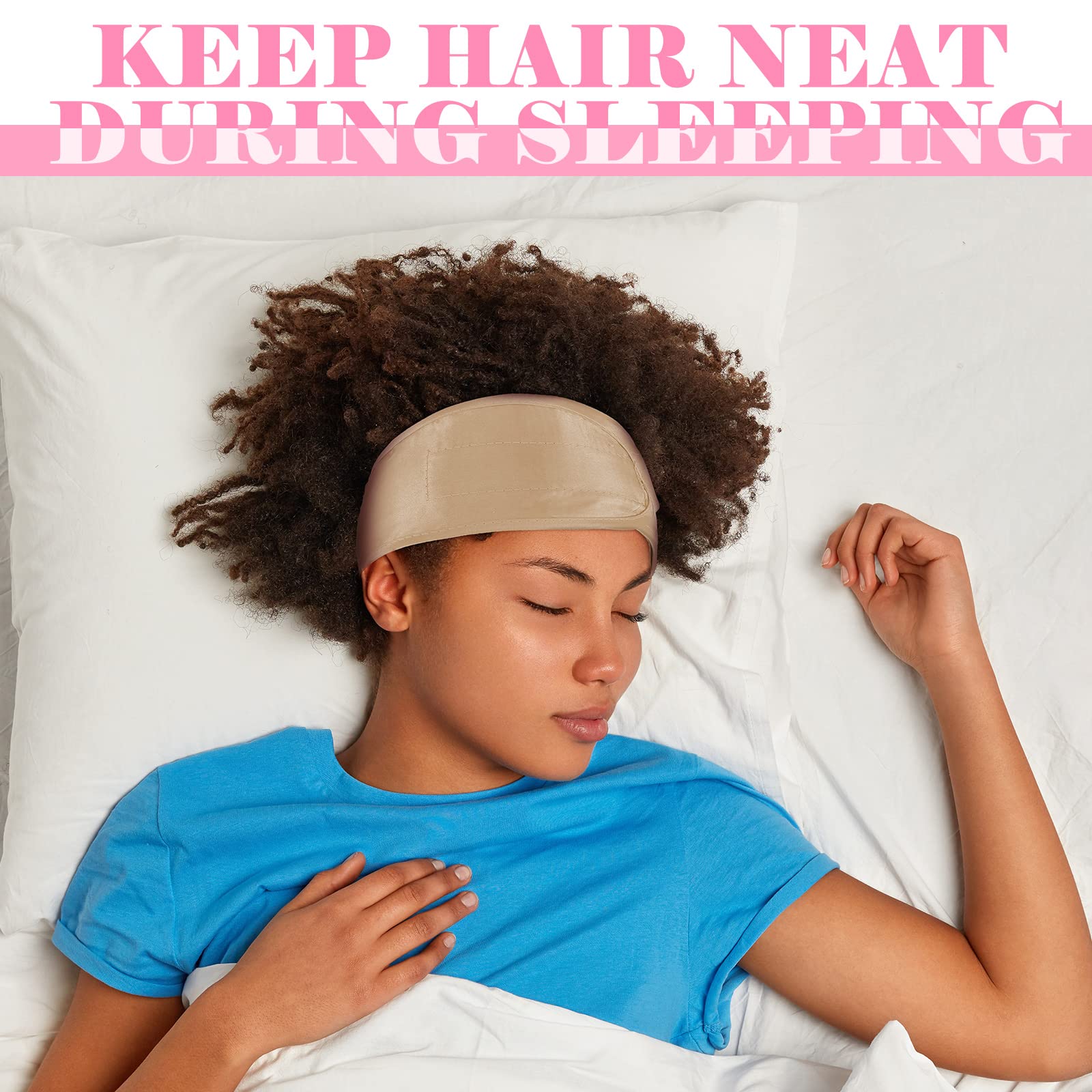 Eurzom pañuelo satinado para cabello uso nocturno, protege el peinado durante la noche.