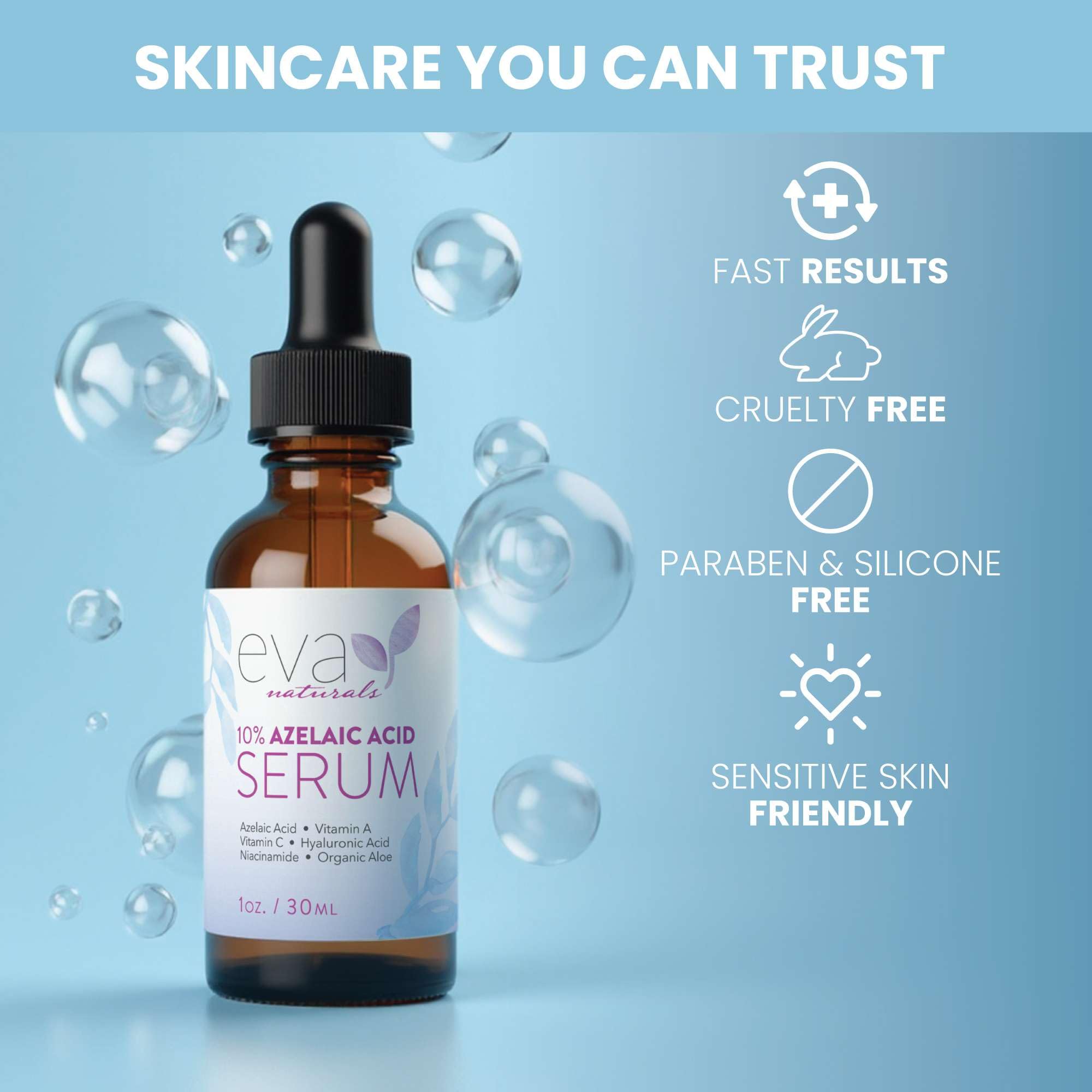 Packaging box and bottle highlight fragrance-free, gentle option from Eva Naturals
