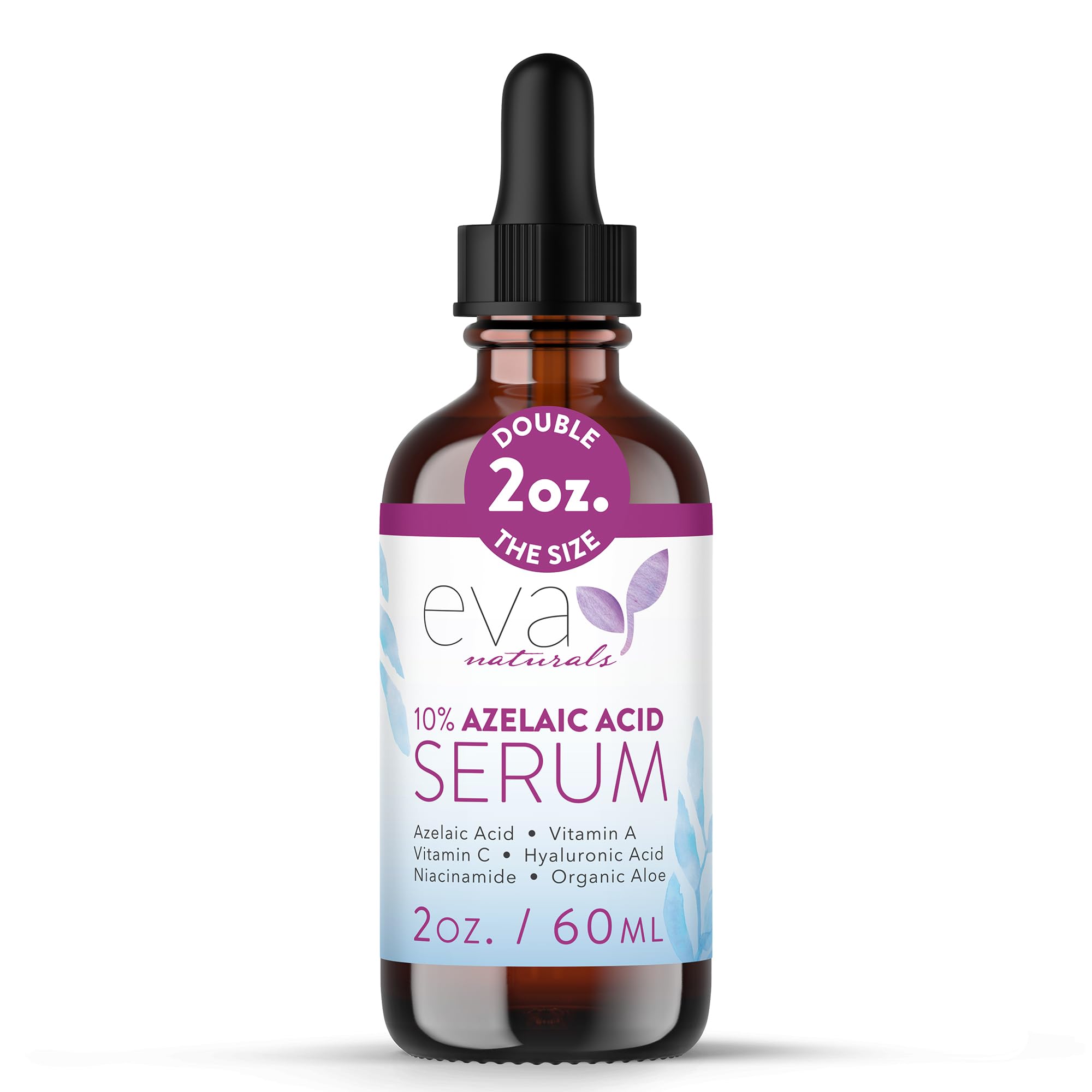 Eva Naturals Azelaico 10% serum en frasco, textura suave para uso diario.