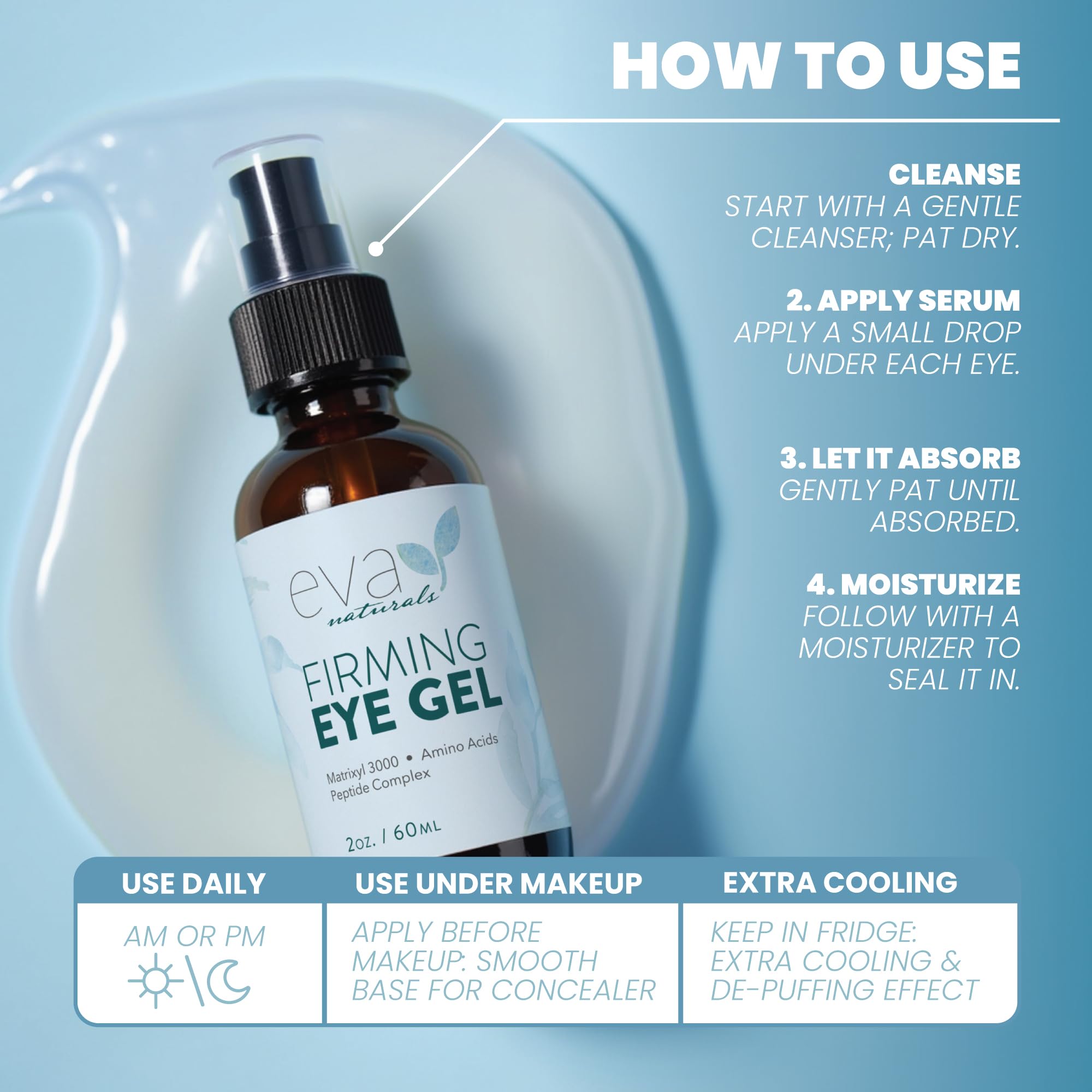 Eva Naturals Eye Gel, firmeza periorbital, aporta una mirada más definida.